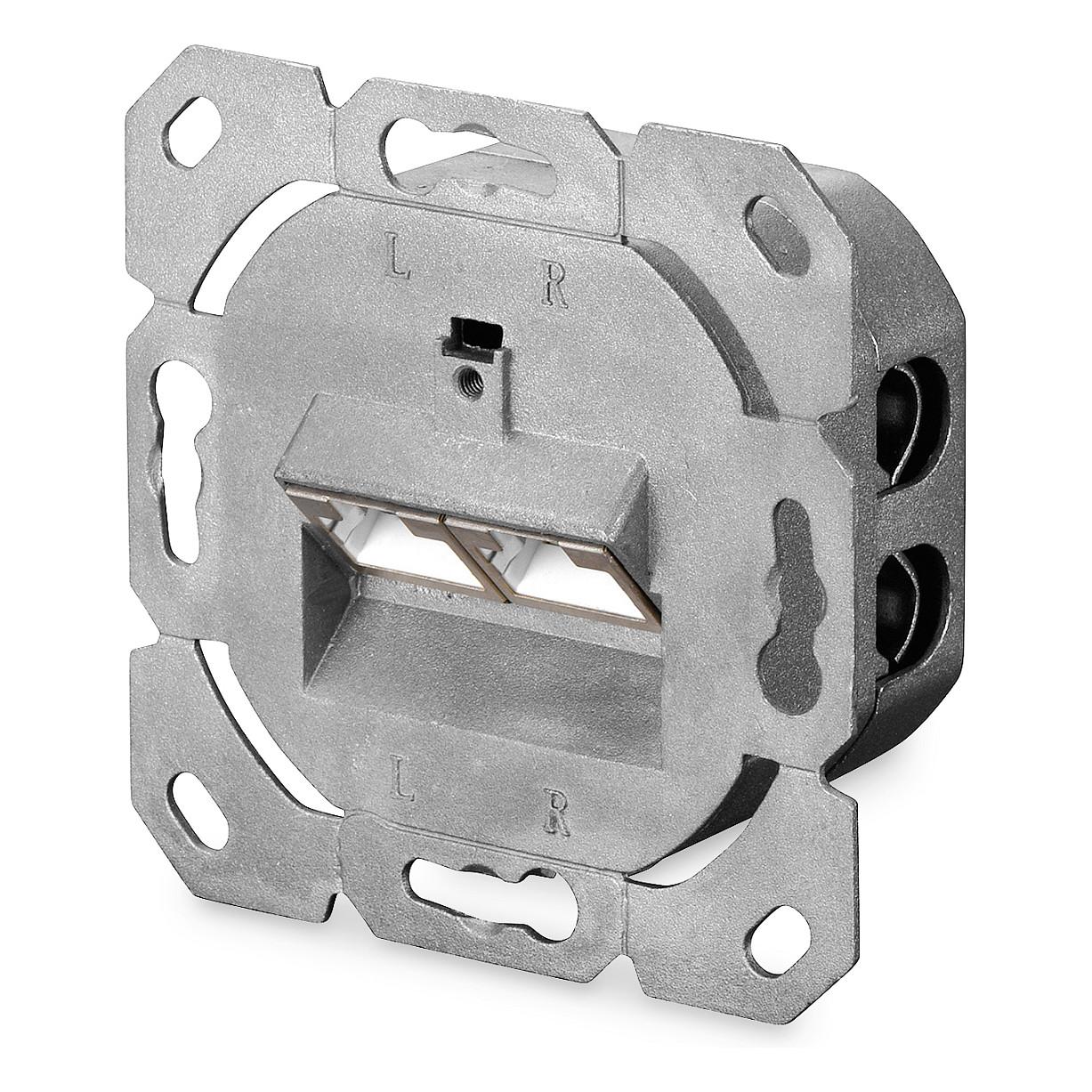 DIGITUS RJ45Dose Cat6 2xRJ45 geschirmt Aufputz Signalweiß