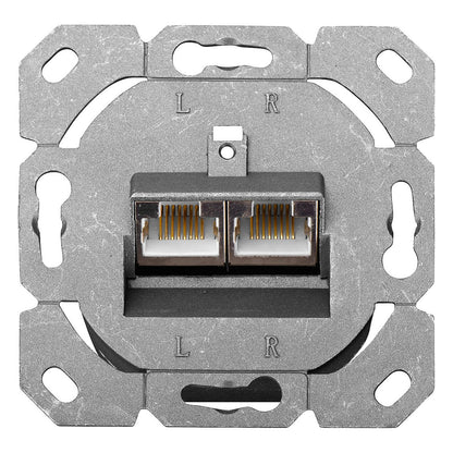 DIGITUS RJ45Dose Cat6 2xRJ45 geschirmt Aufputz Signalweiß