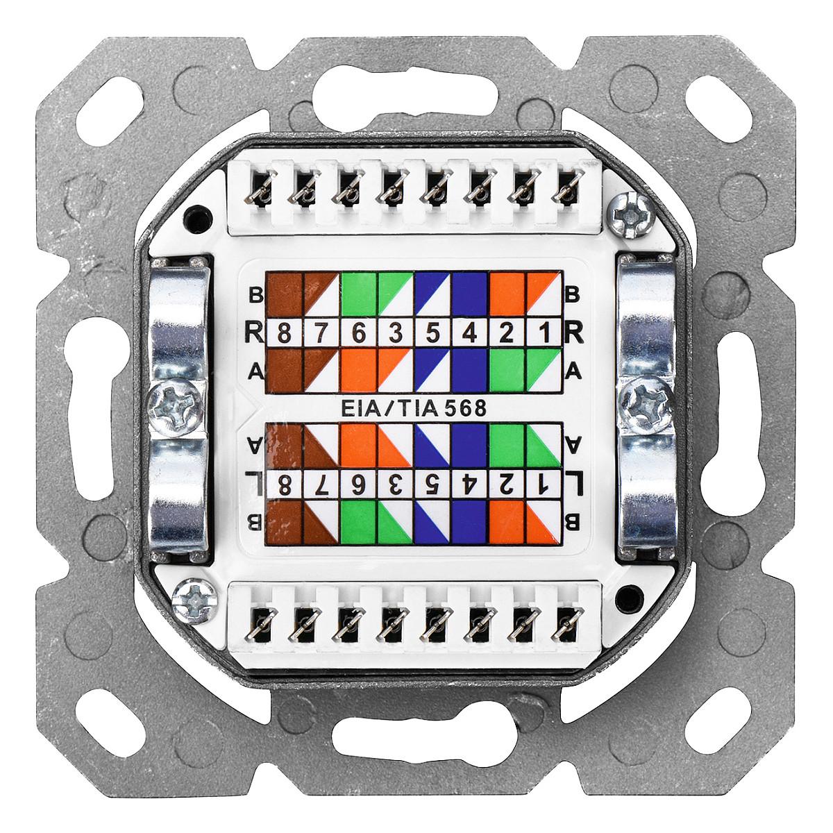 DIGITUS RJ45Dose Cat6 2xRJ45 geschirmt Aufputz Signalweiß