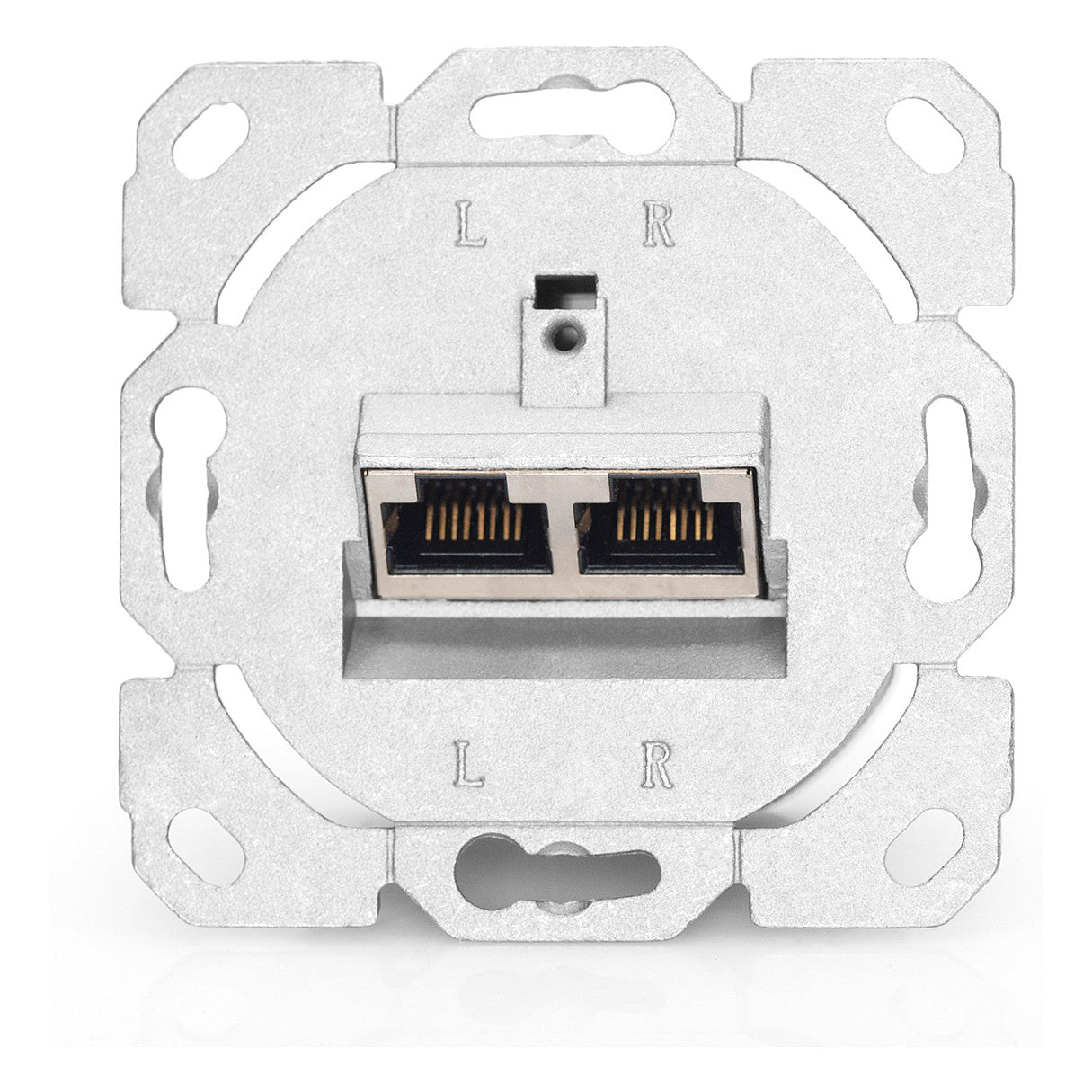 DIGITUS Anschlussdose Cat6a 2xRJ45 geschirmt Unterputz weiß