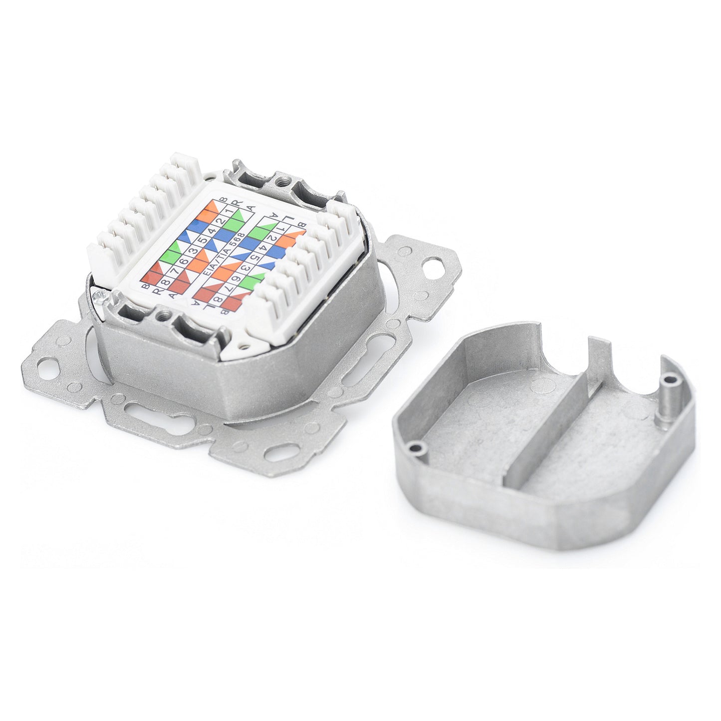 DIGITUS Anschlussdose Cat6a 2xRJ45 geschirmt Unterputz weiß