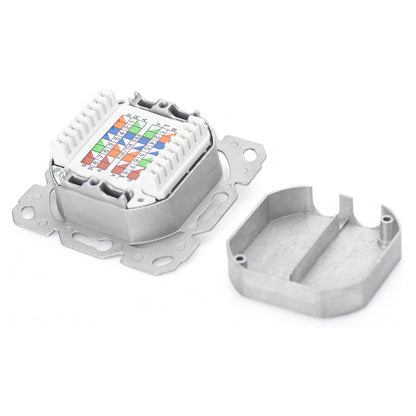 DIGITUS Anschlussdose Cat6a 2xRJ45 geschirmt Unterputz weiß