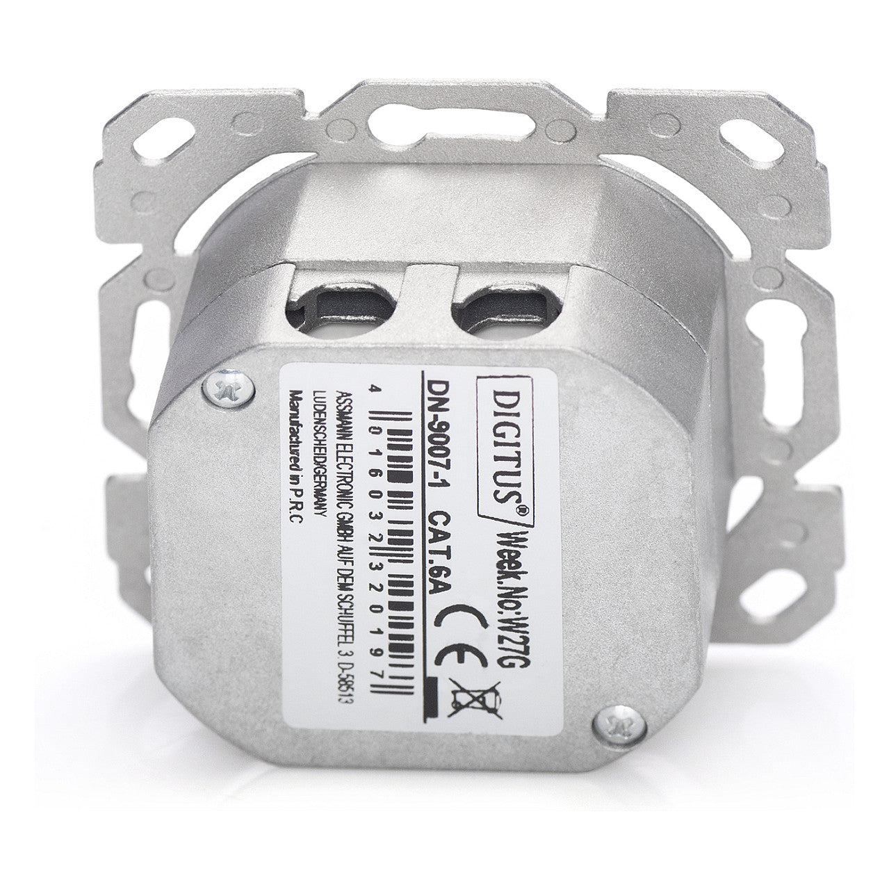 DIGITUS Anschlussdose Cat6a 2xRJ45 geschirmt Unterputz weiß
