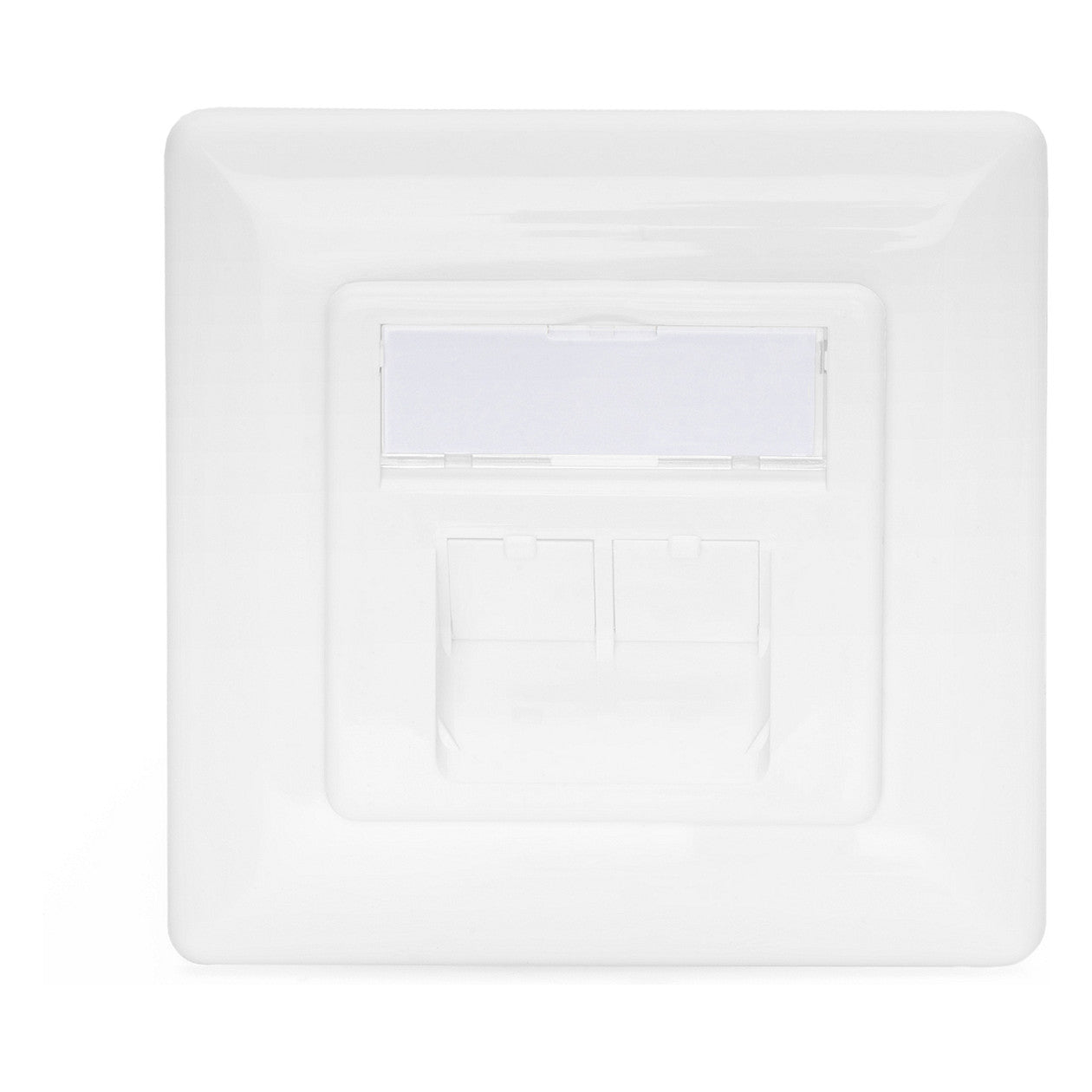 DIGITUS Anschlussdose Cat6a 2xRJ45 geschirmt Unterputz weiß