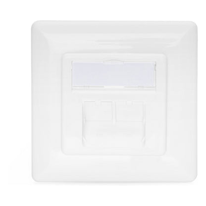 DIGITUS Anschlussdose Cat6a 2xRJ45 geschirmt Unterputz weiß