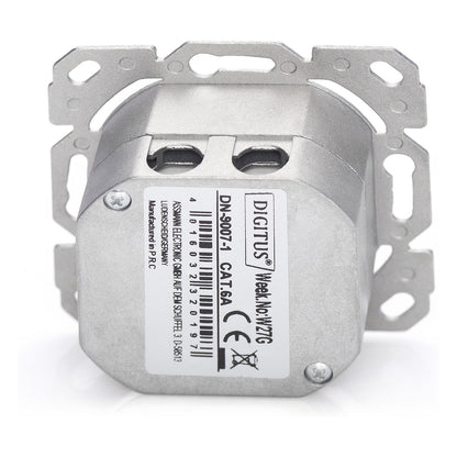 DIGITUS Anschlussdose Cat6a 2xRJ45 geschirmt Unterputz weiß