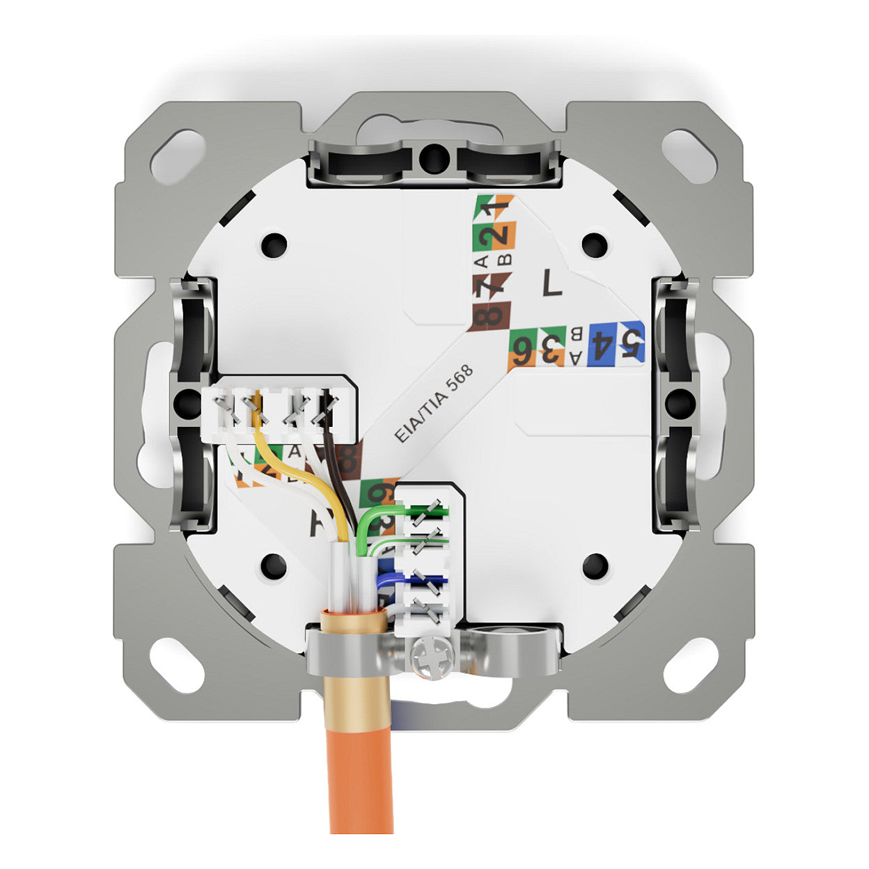 DIGITUS Netzwerkdose CAT 6A Klasse EA geschirmt 1xRJ45 weiß