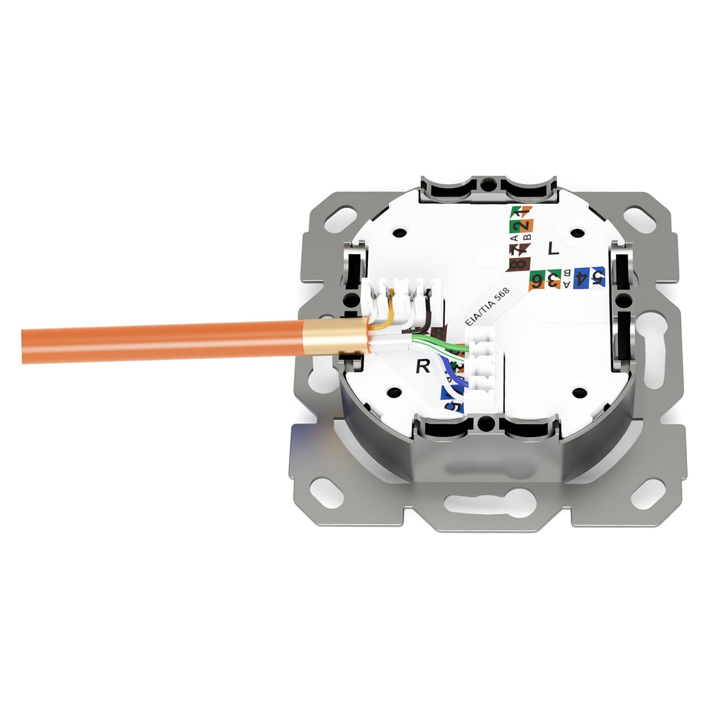 DIGITUS Netzwerkdose CAT 6A Klasse EA geschirmt 1xRJ45 weiß