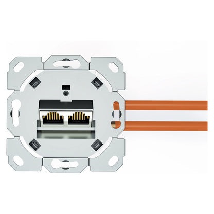 DIGITUS Netzwerkdose CAT 6A EA geschirmt 2xRJ45 weiß