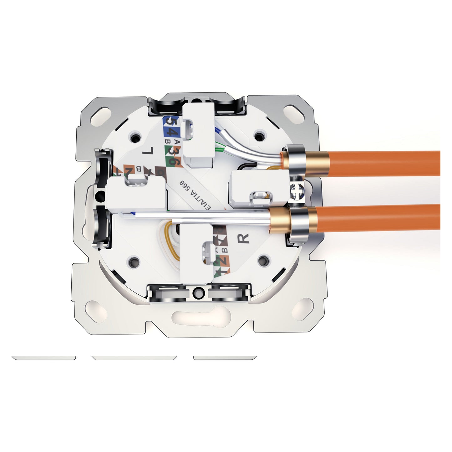 DIGITUS Netzwerkdose CAT 6A EA geschirmt 2xRJ45 weiß