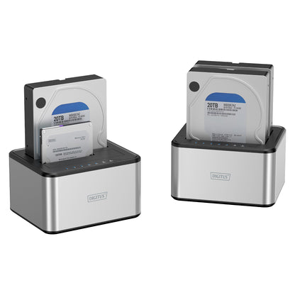 DIGITUS Docking USB ->2x 2,5"/3,5" SATA HHD, SSD silber