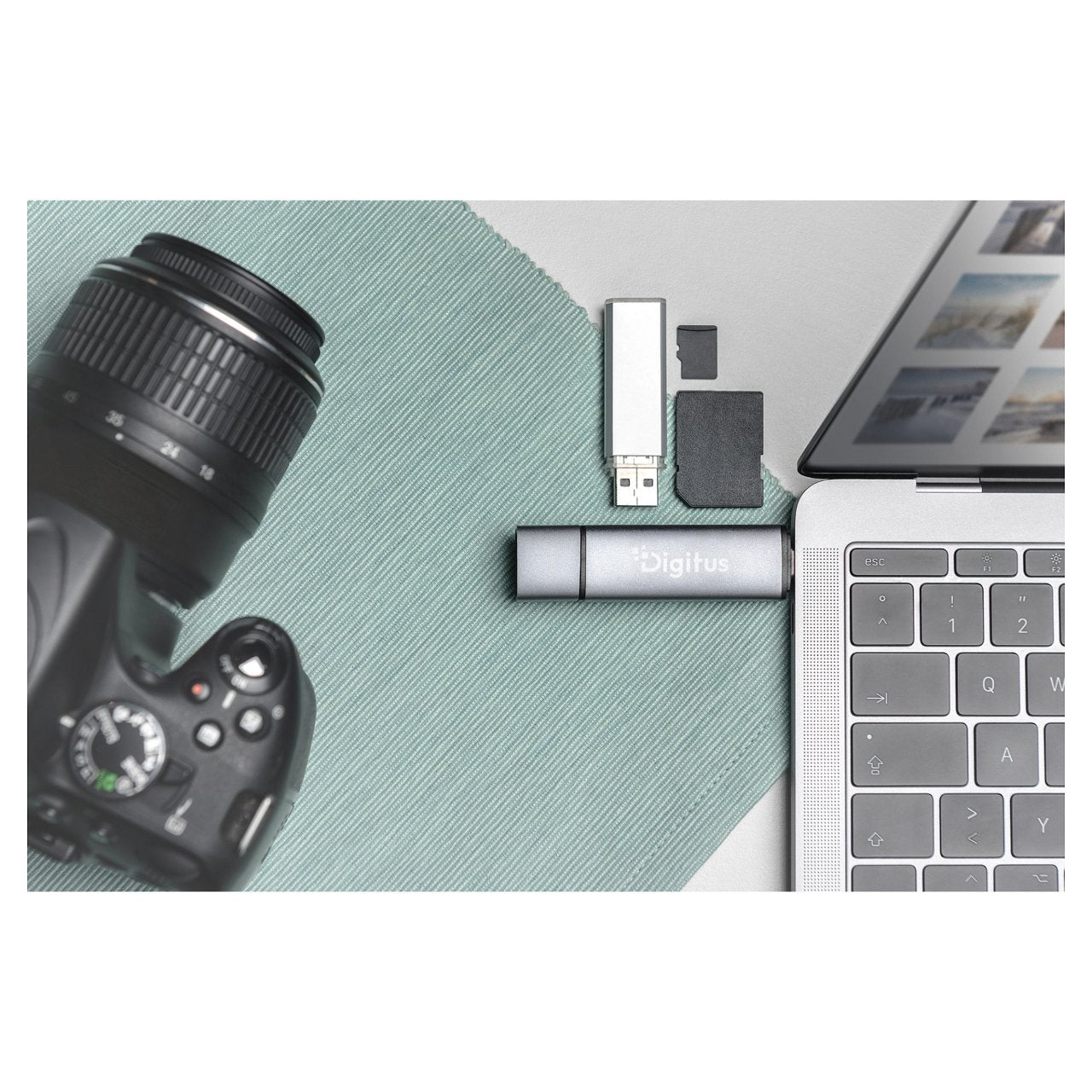 DIGITUS Reader USB-C + USB 3.0, SD + Micro SD + USB3.0 OTG