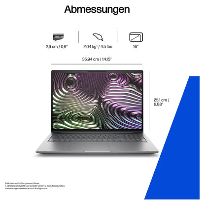 HP ZBook X G1i Intel Core Ultra 7 265H 40.64cm 16Zoll 2.5K 32GB 1TB/SSD NVIDIA RTX PRO 2000 8GB W11P 1J Gar (DE)