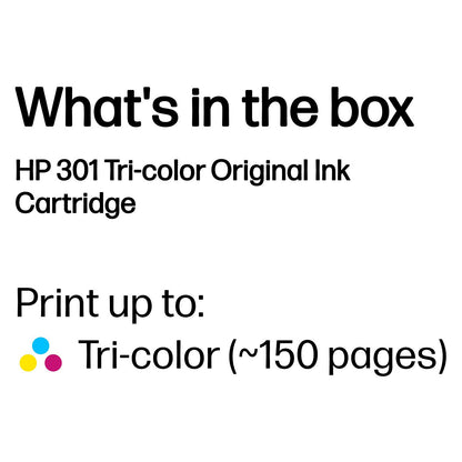 HP 301 original Ink cartridge CH562EE UUS tri-colour standard capacity 3ml 165 pages 1-pack