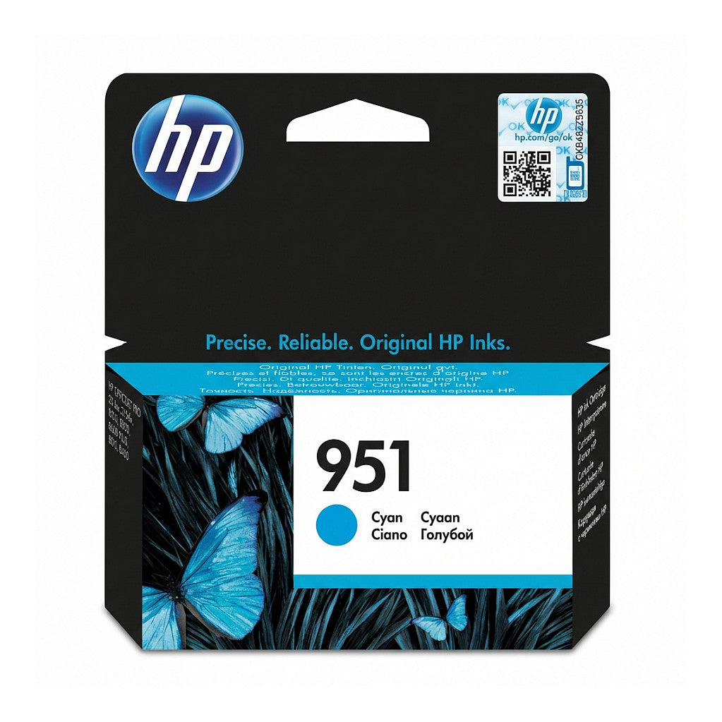 HP 951 original Ink cartridge CN050AE BGX cyan standard capacity 700 pages 1-pack Officejet