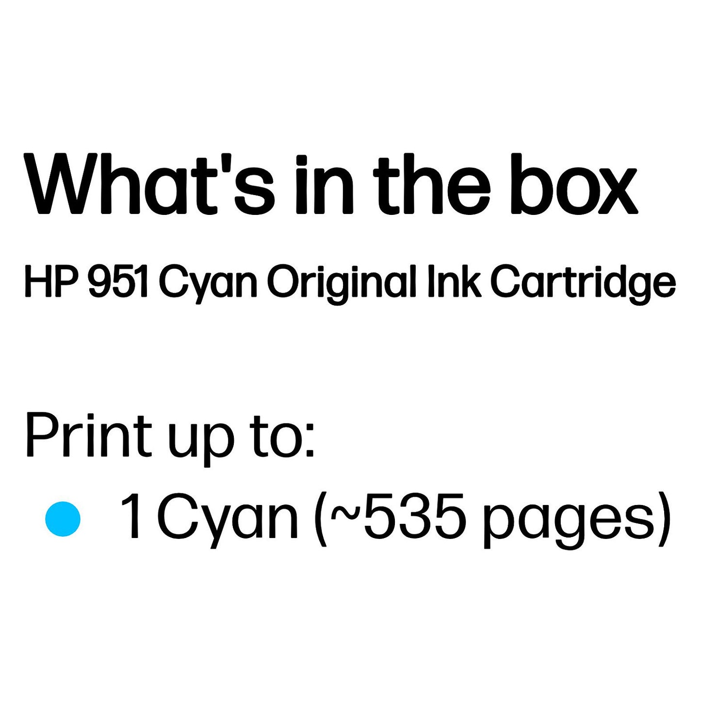 HP 951 original Ink cartridge CN050AE BGX cyan standard capacity 700 pages 1-pack Officejet