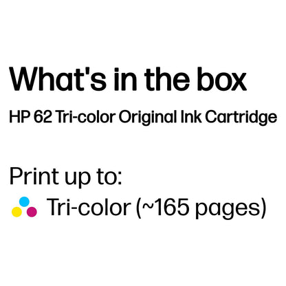 HP 62 original Ink cartridge C2P06AE UUS tri-colour standard capacity 1-pack