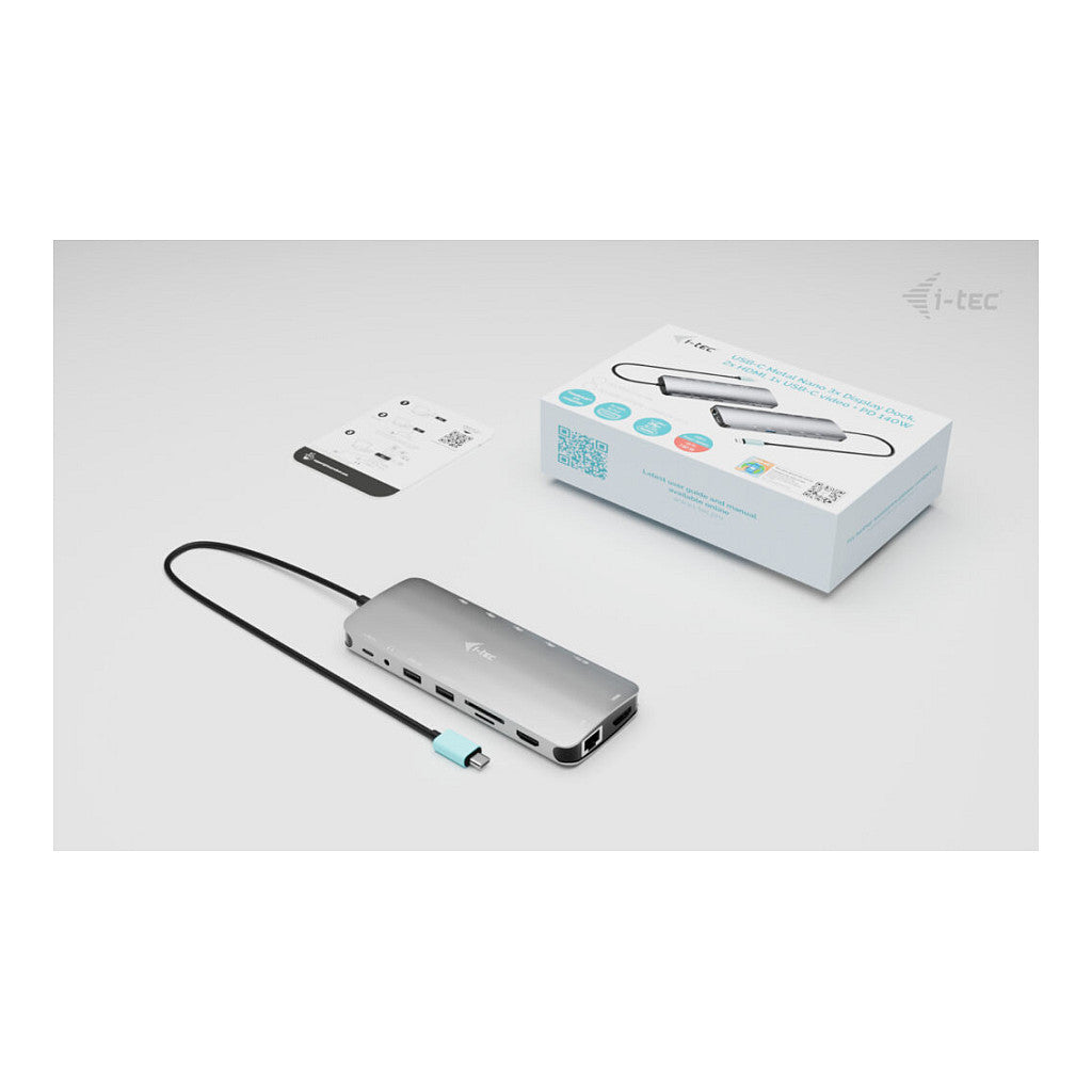 I-TEC USB-C Metal Nano 3x Display Docking Station 2x HDMI 1x USB-C video LAN Audio