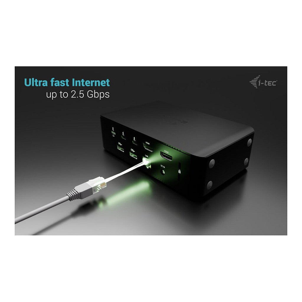I-TEC Thunderbolt 5 Quattro Display DS 2xTB5 2xHDMI 1x2.5GLAN 1xAudio/Mic 1xUSB-C Gen2