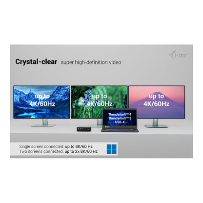 I-TEC Thunderbolt 5 Quattro Display DS 2xTB5 2xHDMI 1x2.5GLAN 1xAudio/Mic 1xUSB-C Gen2