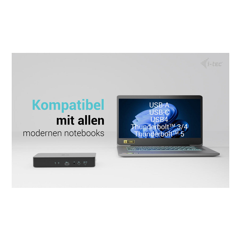 I-TEC Universal Intelligent Dual Display DS 2xHDMI 2xDP 1xGLAN 2xUSB-C Gen2 3xUSB-A Gen2