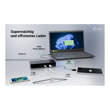 I-TEC Universal Intelligent Dual Display DS 2xHDMI 2xDP 1xGLAN 2xUSB-C Gen2 3xUSB-A Gen2