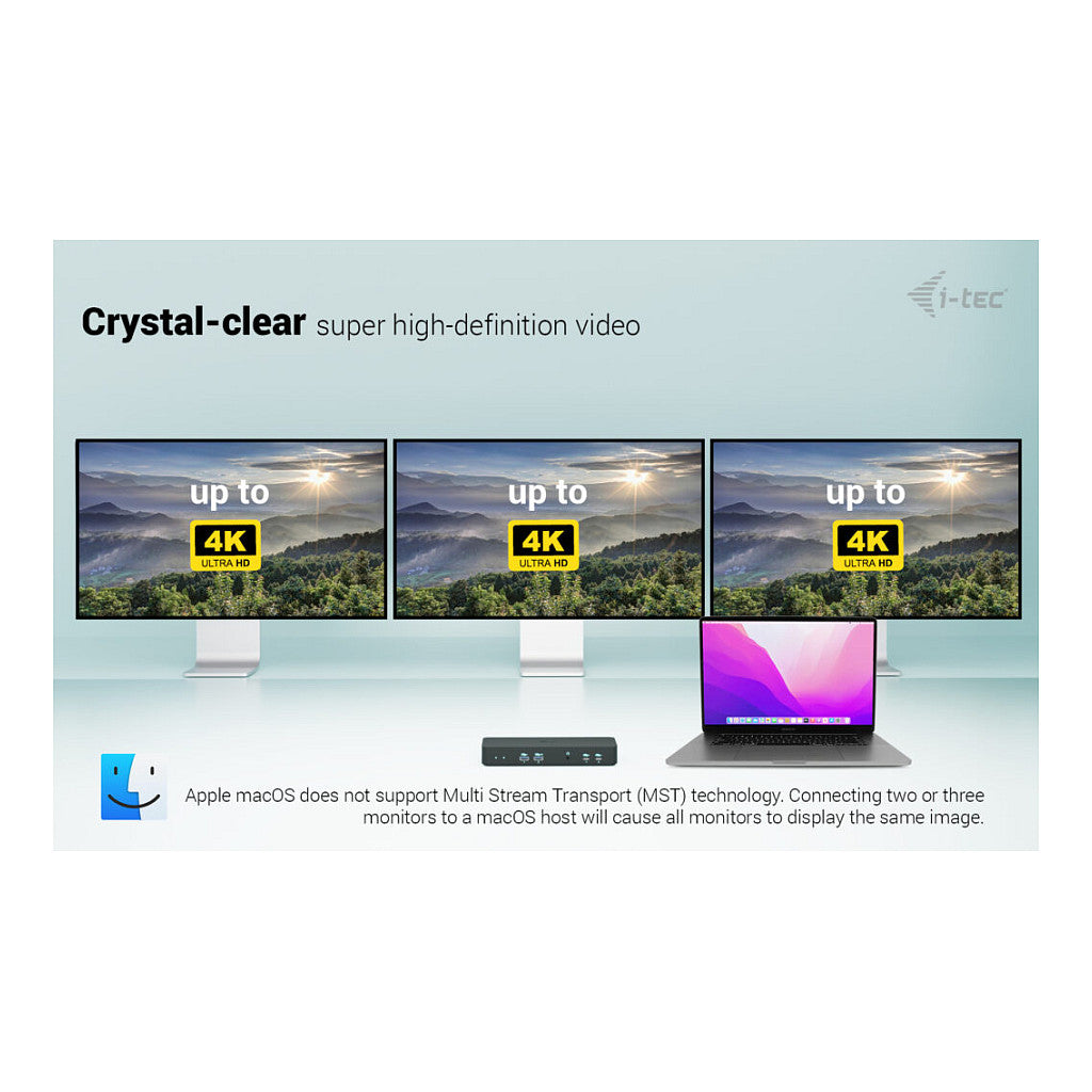 I-TEC USB-C Intelligent Triple Display Docking Station 1xHDMI 2xDP 1xGLAN 2xUSB-C Gen2