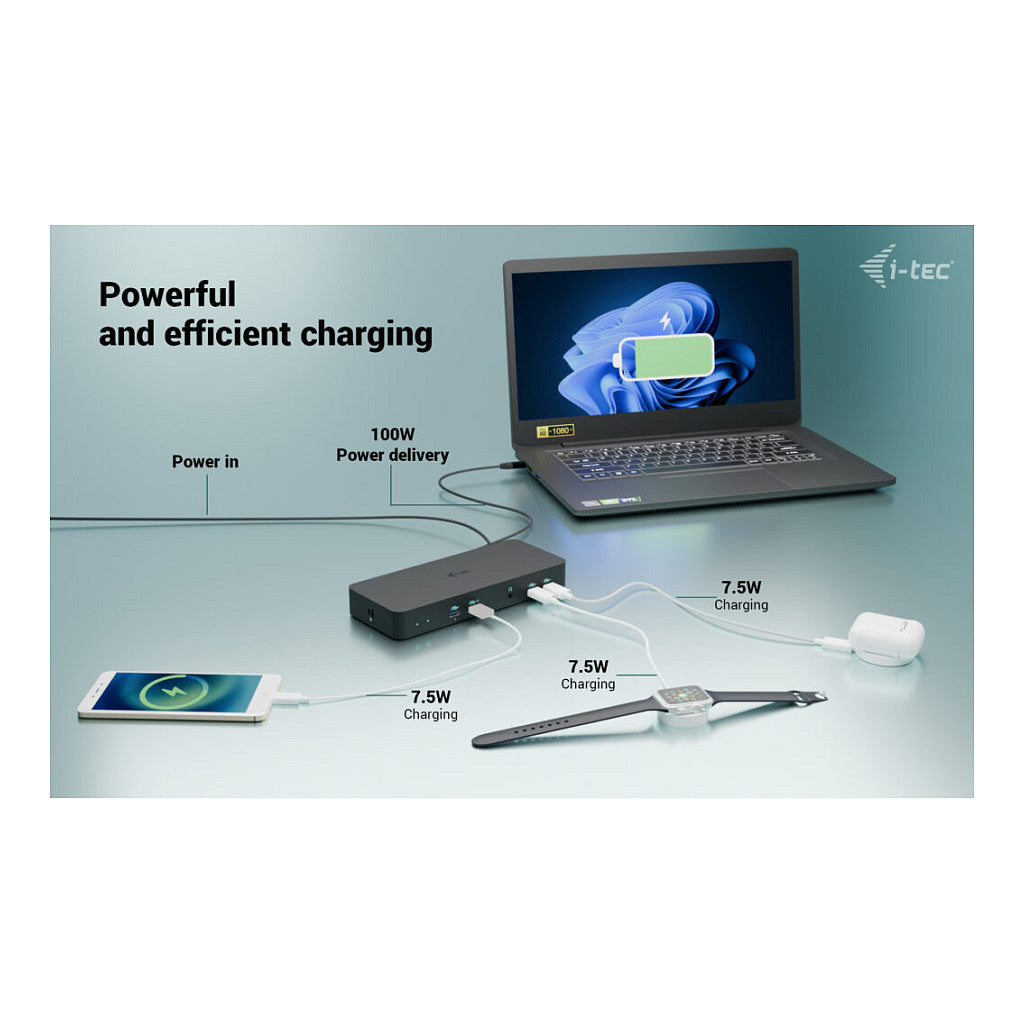I-TEC USB-C Intelligent Triple Display Docking Station 1xHDMI 2xDP 1xGLAN 2xUSB-C Gen2