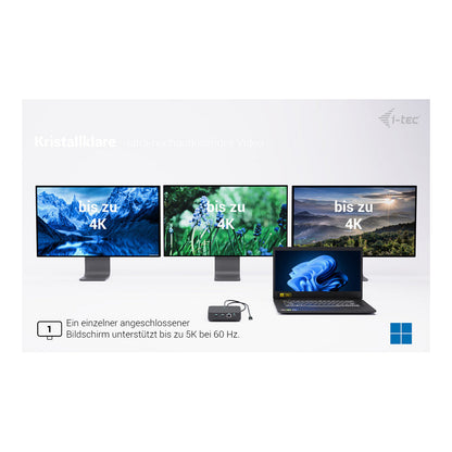 I-TEC USB-C DS 2 x HDMI 1x DP 1x GLAN 1x USB-C 3.2 3x USB-A 3.2 2x USB 2.0 1x 3.5mm Audio