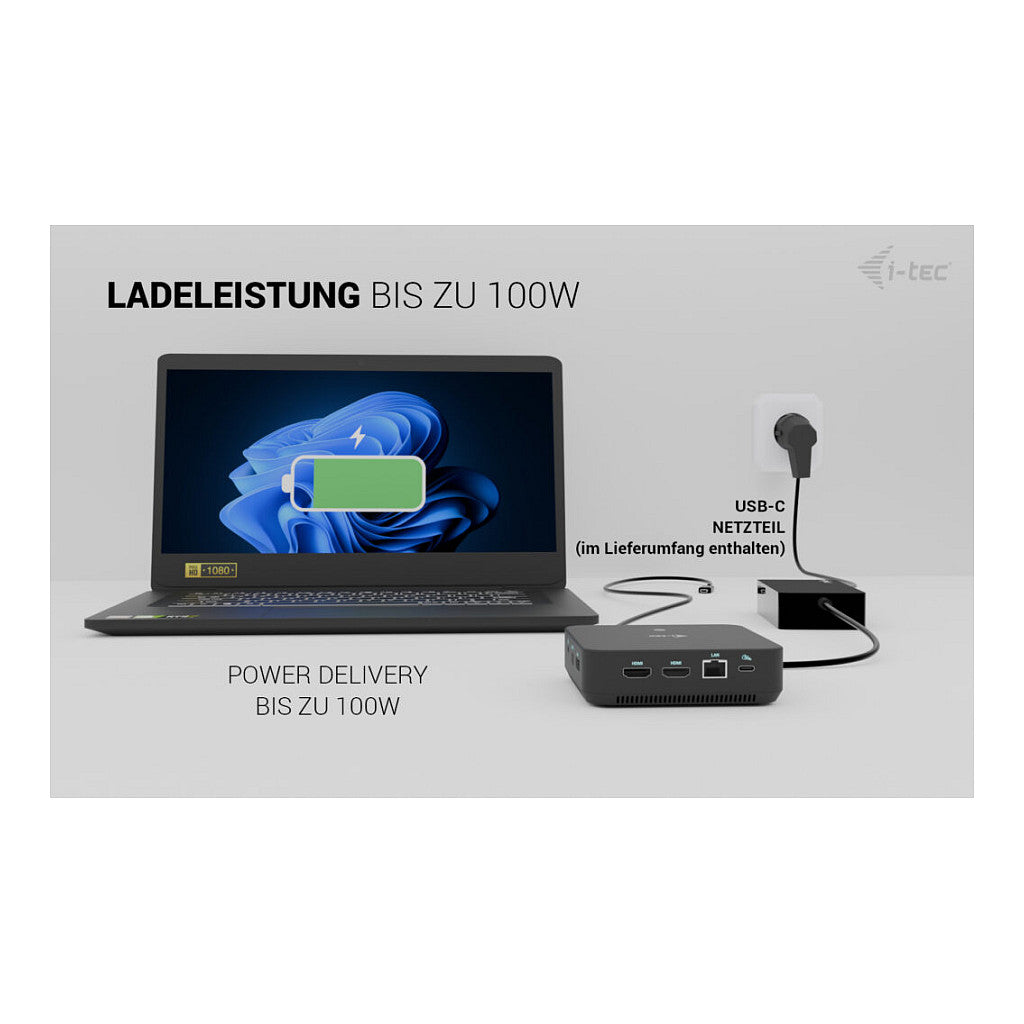 I-TEC USB-C DS 2 x HDMI 1x DP 1x GLAN 1x USB-C 3.2 3x USB-A 3.2 2x USB 2.0 1x 3.5mm Audio
