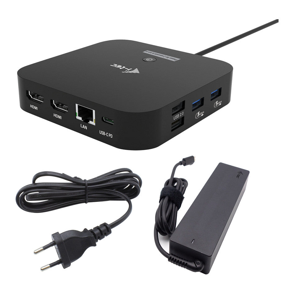 I-TEC USB-C Dual HDMI DS 2xHDMI 1xGLAN 2xUSB-A 3.2 2xUSB 2.0 1xUSB-C Gen2 1xUSB-C Gen1 k 1x100W USB-C PD+Charger 100W