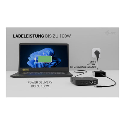 I-TEC USB-C Dual HDMI DS 2xHDMI 1xGLAN 2xUSB-A 3.2 2xUSB 2.0 1xUSB-C Gen2 1xUSB-C Gen1 k 1x100W USB-C PD+Charger 100W