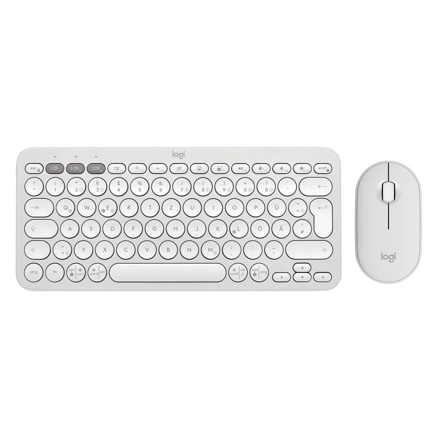 Logitech Pebble 2 Combo Set, Weiß, Kabellos, Deutsch, 920-012204