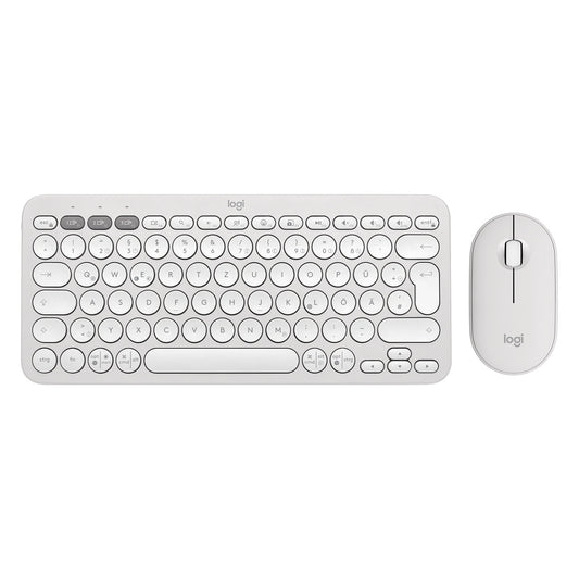 Logitech Pebble 2 Combo Set, Weiß, Kabellos, Deutsch, 920-012204