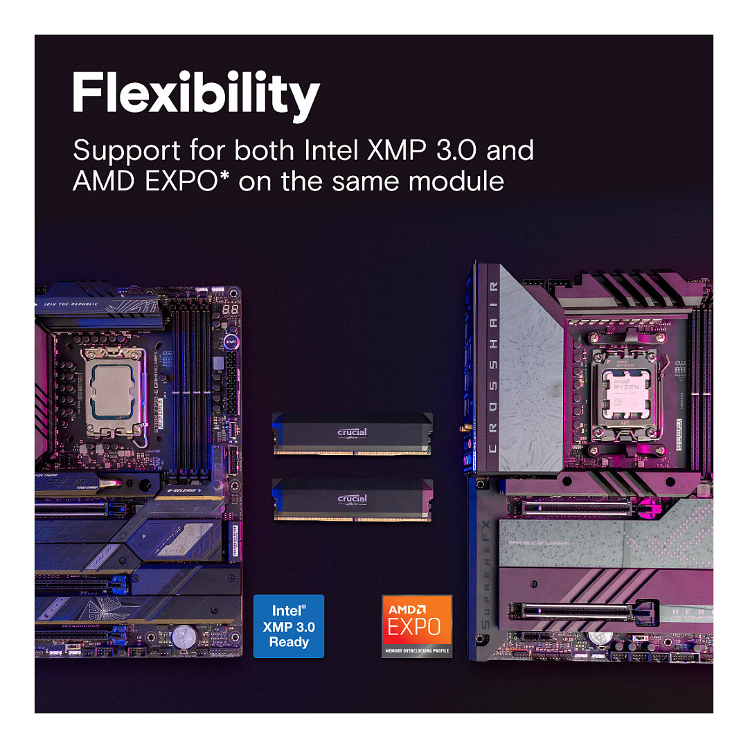 64 GB Crucial Pro Overclocking [2x32GB 6400MHz DDR5 CL40 UDIMM]