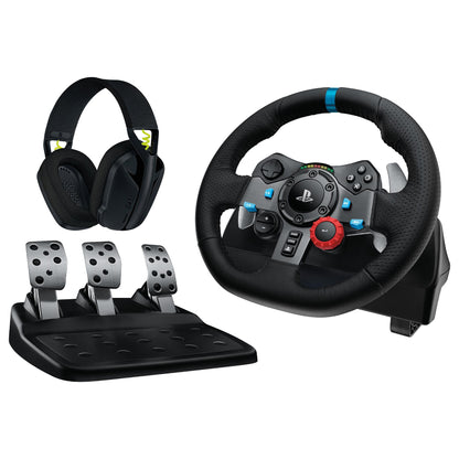 Logitech G29 EU + G435 Black Gaming Controller Aluminium Black USB Steering wheel + pedals + headset PC
