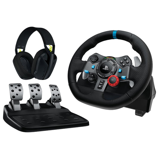 Logitech G29 EU + G435 Black Gaming Controller Aluminium Black USB Steering wheel + pedals + headset PC