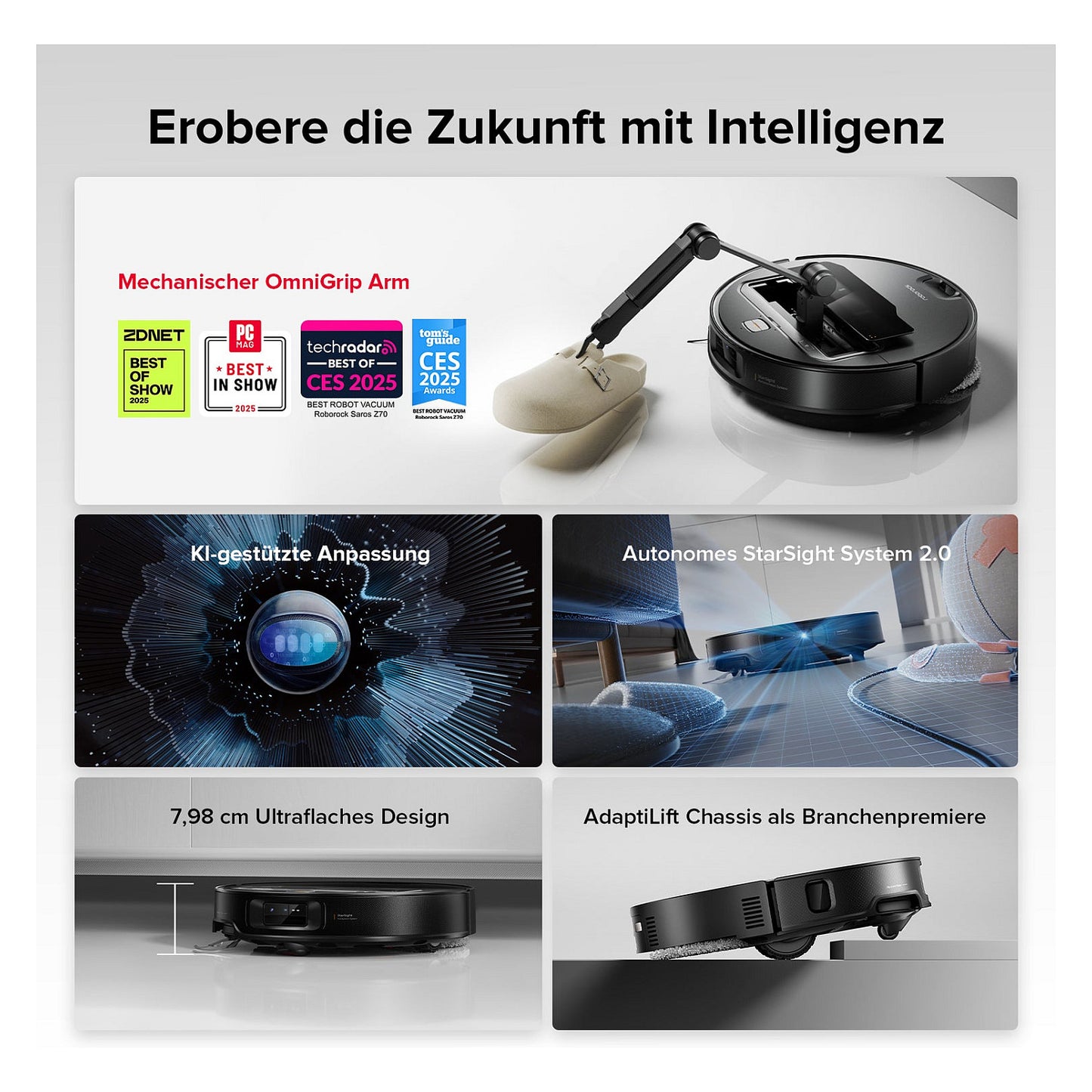 Roborock Saros Z70 Saugroboter, schwarz