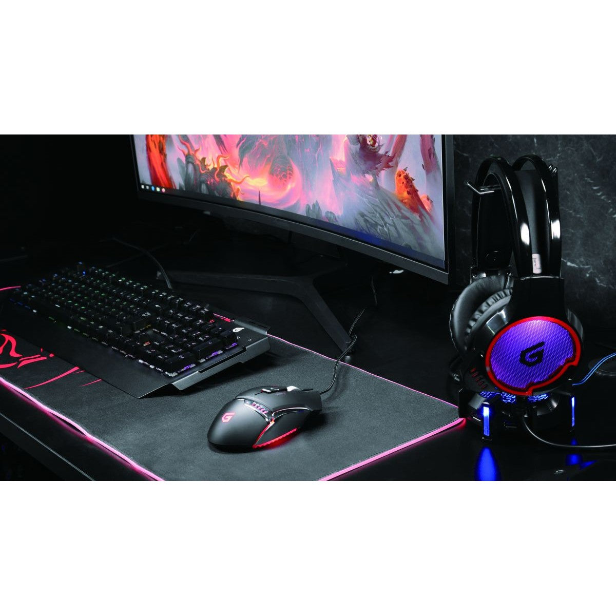 CONCEPTRONIC Gaming Headset USB Mikro,7.1,int.Bed. 2.0m sw