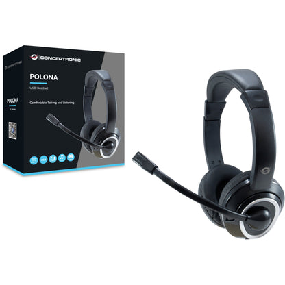 CONCEPTRONIC Headset USB Mikro,int.Bed.Stereo 2.0m sw
