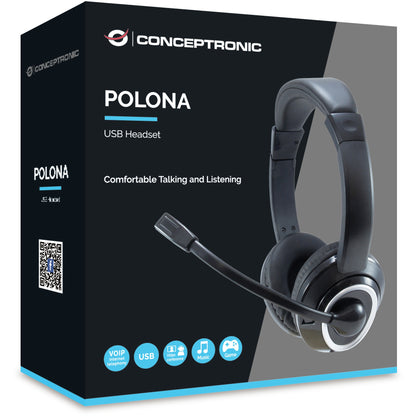 CONCEPTRONIC Headset USB Mikro,int.Bed.Stereo 2.0m sw