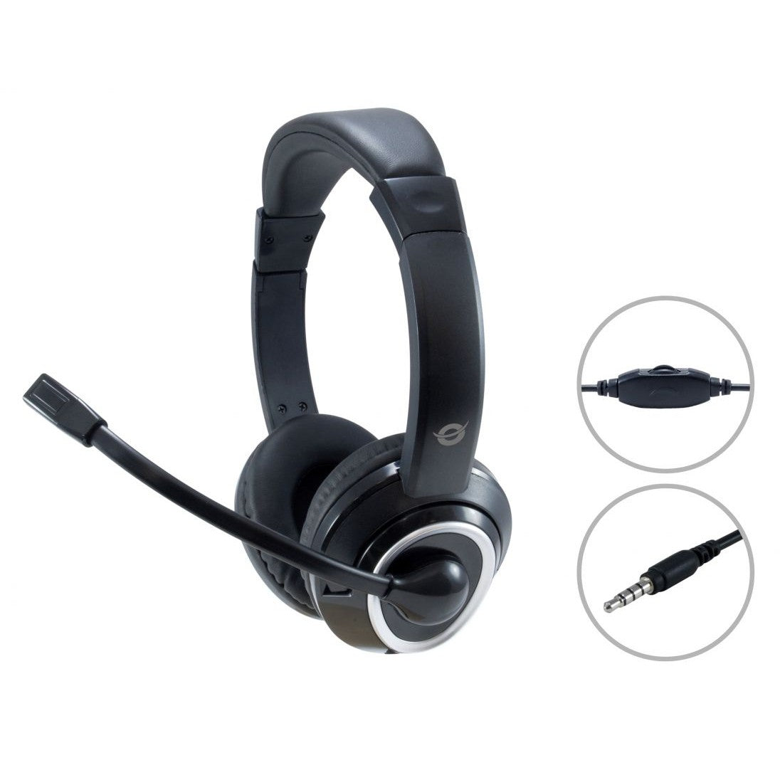 CONCEPTRONIC Headset Klinke Mikro,int.Bed.Stereo 2.0m sw