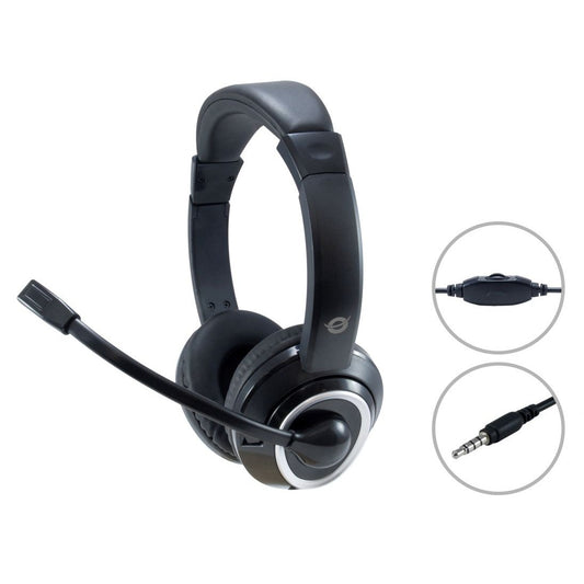 CONCEPTRONIC Headset Klinke Mikro,int.Bed.Stereo 2.0m sw