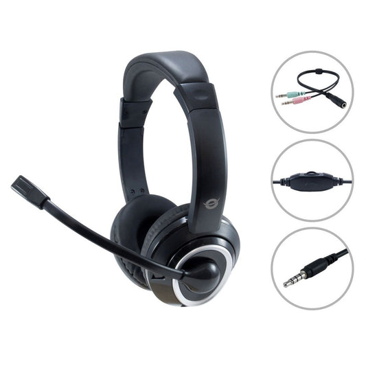 CONCEPTRONIC Headset Klinke Mikro,int.Bed.Stereo 2.0m sw