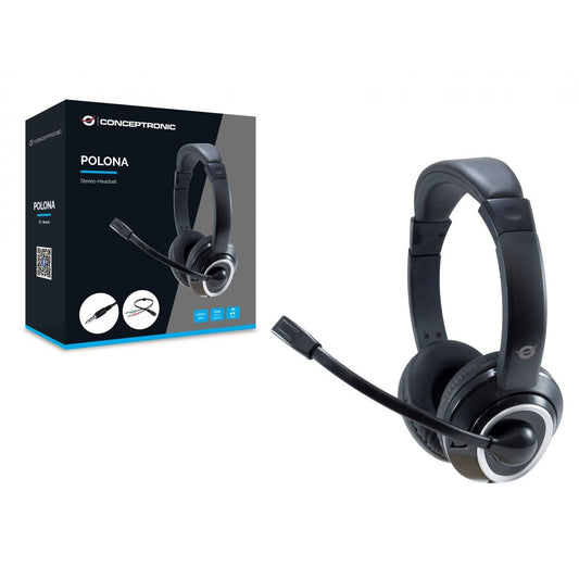 CONCEPTRONIC Headset Klinke Mikro,int.Bed.Stereo 2.0m sw