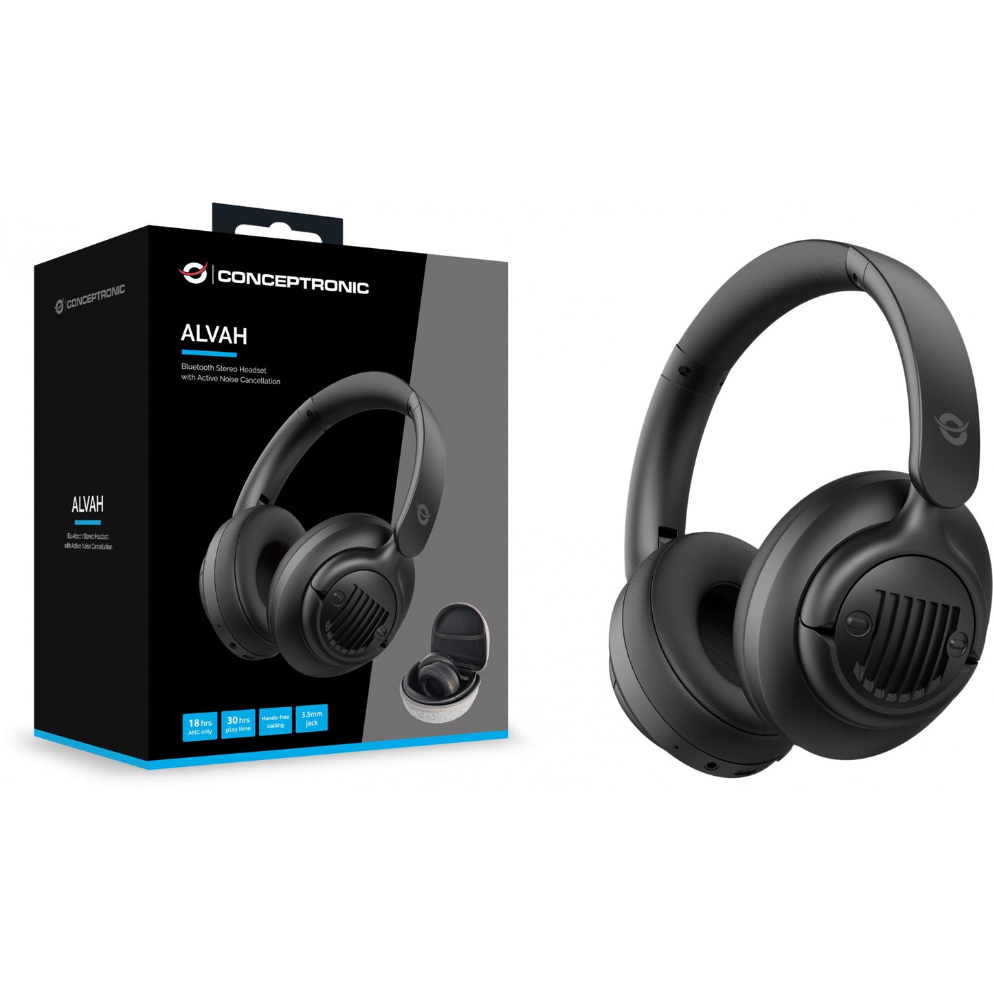 CONCEPTRONIC Headset Wireless BT 5.4 Stereo o.Bügel 25Std sw