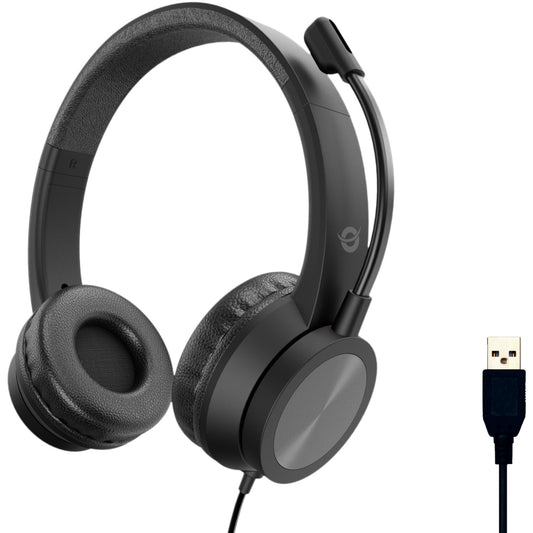 CONCEPTRONIC Headset USB-A Mikro,int.Bed.Stereo 2.0m sw