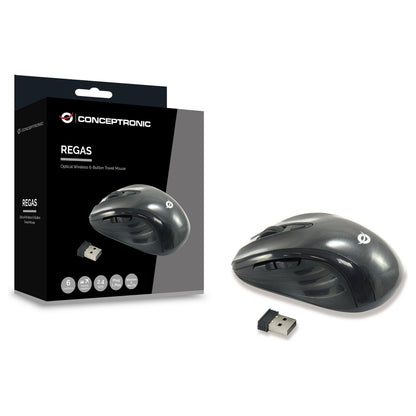 CONCEPTRONIC Optical Wireless 6-Tasten Travel USB Maus sw