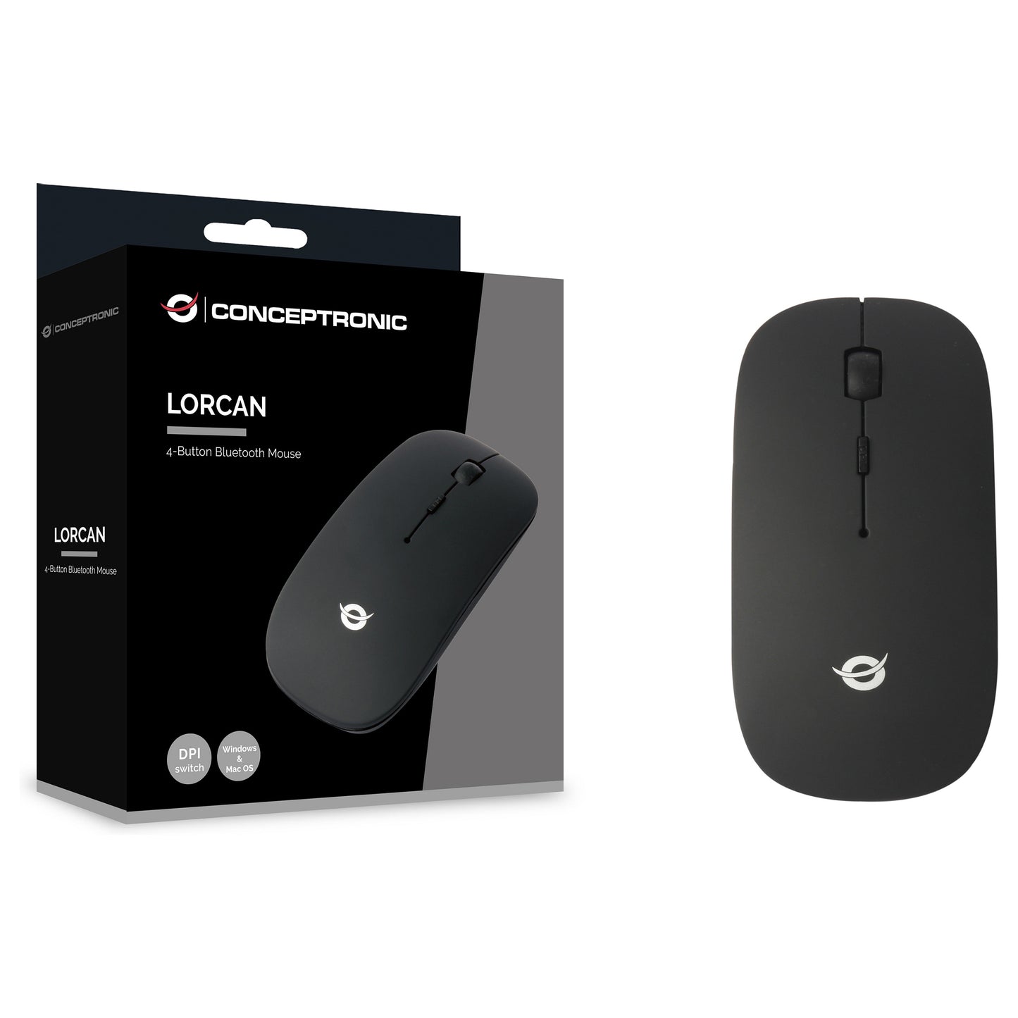 CONCEPTRONIC LORCAN01B 4-Tasten Bluetooth Maus schwarz