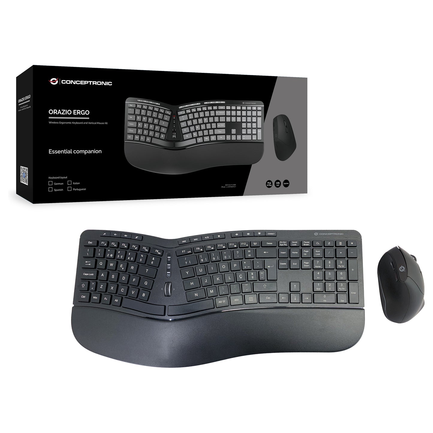 CONCEPTRONIC Wireless Keyboard+Mouse,ergo,Layout portugie.sw